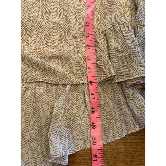 Mocha Ruffled Cottage Prairie Midi Dress By Very J High Low Hippy Boho Large EUC - Picture 12 of 15